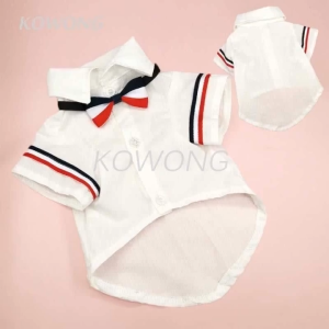 【Unbeatable Prices】 Whisker Dog Clothes for Shih Tzu Terno White Gentleman T-shirt Pets Summer Clothing Cat Dog Gown Puppy Clothes Male