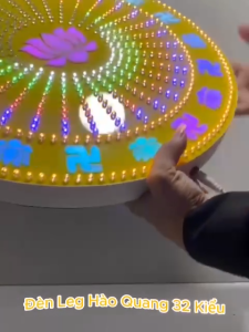 Đèn LED Hào Quang Hoa Sen Cao Cấp 32 Kiểu Chất Liệu Mica Full Viền