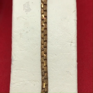 สร้อยข้อมือทองเหลืองลายเลสโซ่แบน ความยาว 6.5 นิ้ว งานดิบทองเหลือง ยังไม่ผ่านการชุบทอง รูปถ่ายจากสินค้าจริง พร้อมส่ง