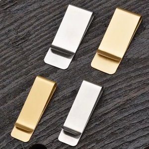 5Pcs Vintage Solid Brass Money Clip Double-sided Money Clip Metal Money Clip Credit Card ID Clip
