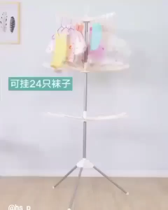 Stand Hanger Minimalis Rak Jemuran Menara Lipat Rak Penghemat Tempat Rak Gantung Berdiri Jemuran Handuk Stainless Serbaguna Gantungan Baju Bayi