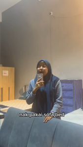 [FREE INSTALLATION] I HOME GRACE Luxury Sofa Bed Adjustable Multifunction Easy Clean Fabric FREE 2 Pillow