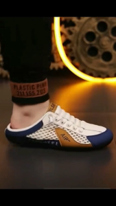Fashion slip on shoes for men half shoes casual rubber shoes for men flat walking shoes loafer shoes for men