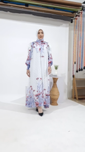COD - Zahira Dress Free Pashmina Gamis Wanita Dewasa Terbaru Bahan Ceruty Motif Busui Friendly By AQMAR ID