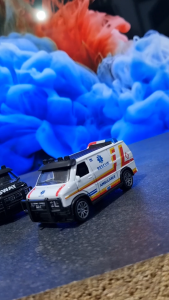 Diecast Miniatur Mainan Mobil Blind Van Ambulans Polisi Pemadam Pullback