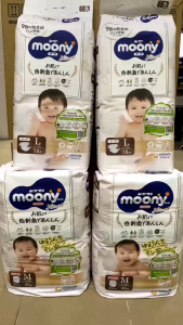 Bỉm Tã Moony Natural Bông Organic Nhật Bản - Dán / Quần - Đủ Size