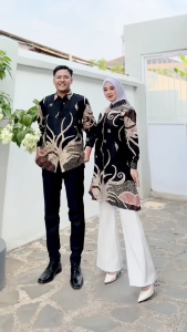 Couple Batik Tunik Kemeja Pria Lengan Panjang Berkualitas Sarimbit Pasangan Terbaru
