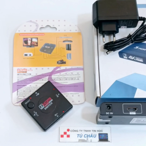 Bộ công tắc HDMI 3 ra 1  / 3 Port HDMI SWITCH (Remote hoặc Nút bấm chuyển kênh HDMI)
