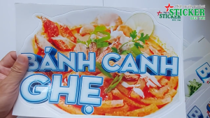 🔥🔥🔥 Miếng Dán Bánh Canh Ghẹ Trang Trí QuánTủ kính Xe bán hàng 🔥🔥🔥