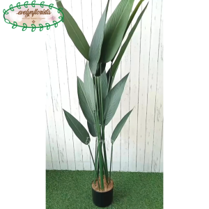 Pohon Artificial Daun Pisangan Heliconia T150 Latex Pot Dasar Hitam Dekorasi Rumah Aesthetic