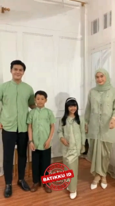 Jeema Warna Sage Bahan Organza Couple Sarimbit Keluarga Seragam Family Hem Dewasa Hem Anak Kebaya Wisuda Kebaya Anak Jemma Outfit Kondangan Oneset Organza Premium Set Keluarga Organza Anak Organza Rok Lilit