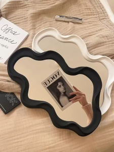 กระจกติดผนัง กระจกตั้งโต๊ะแต่งหน้า รูปทรงก้อนเมฆน่ารักมินิมอล สไตล์ฝรั่งเศส ของตกแต่งบ้าน ห้องนอน ห้องนั่งเล่น