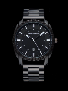 HANNAH MARTIN Jam Tangan Pria FREE BOX 100% Business Tanggal Analog Stainless Steel 1451 Anti karat water resist original asli garansi premium fashion business elegan quartz style korean man watch