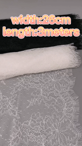 26 ซม.สีขาวขนตาลูกไม้ตกแต่งผ้ารักอุปกรณ์เสริมชุดแต่งงาน (3 เมตร/ล็อต)