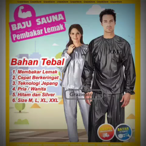 Baju Sauna Olahraga Pria Wanita Pembakar Lemak Perut Tubuh Jaket Sauna Gym Fitness