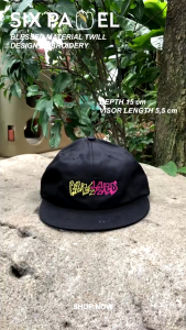 topi  six panel blurcloth - blesed black
