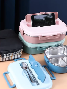 Lunch Box 304 Stainless Steel Portable Insulated Lunch Box Microwave lunch box bento lunch box Leak-Proof lunch Box