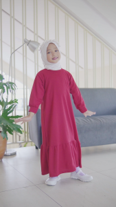 Hirihita Lulu A005 Baju Gamis Lulu Anak Perempuan Creep Spandek Sablon Helo Kity Sanrioo Kuromi 12 Pilihan Warna Hitam Maroon Salem Biru Navy Ungu Lilac Fuschia Pink Cokelat Bata 1-12 Tahun