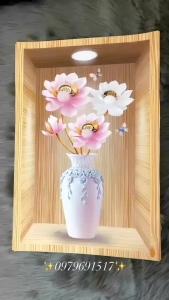 Tranh dán tường hình bình hoa 3D