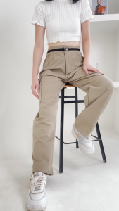 QUEENTIN Celana Wanita Cargo Panjang 0493 Stretch Chinos Drill Polos