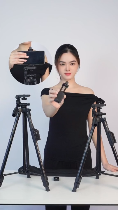 Tripod VCT 5208RM/ 5208L - Chân đỡ điện thoại máy ảnh giá đỡ dùng để chụp ảnh và quay video kèm remote điều khiển và kẹp điện thoại