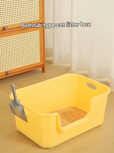 Handheld Large Cat Litter Box with Scoop Kitten Litter Box Cat Toilet Anti Splashing Deodorization