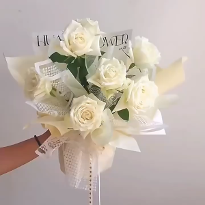 Flower Wrapping Polkadot Cellophane Kertas Buket Bunga Transparan List Florist Ecer 6189