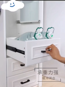 Drawer Slide 2 PCS Drawer Guide For Cabinets Full Extension Slide Steel Ball Bearing hydraulic soft close Drawer Sliders