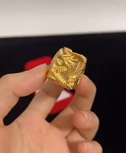 100% Original 18k Legally Pawned Saudi Gold Aesthetics domineering mens gold ring faucet