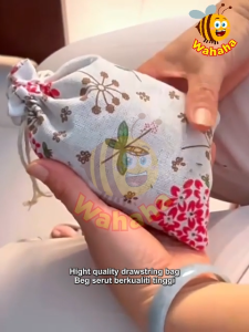 Wahaha Cotton Drawstring Bag Art Style Pouch Bag Jute Bag Jewellery Bag Gift Bag Linen Burlap Bag Beg Guni Uncang Emas 收納袋 麻布袋