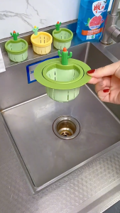Penapis Sinki Kaktus1pc Cactus Sink Filter Basket Household Kitchen Creative Cactus Sink Strainer Basket 水槽残渣过滤防堵手提不脏手仙人掌水槽过滤篮