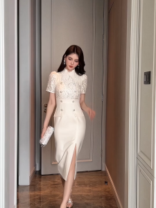 ZYHT EraVogue Váy nữ Váy trắng Váy ren Váy công sở Váy Hiso Váy cổ điển Váy công sở Váy dự tiệc Váy dạ hội 30857