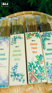 Nhang sạch thảo mộc. Từ Quế Lavender Hương Thảo Khuynh Diệp. Vỏ Quýt. Không trộn mùn cưa. 500 gr. 30 cm