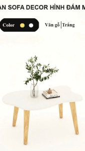 FREESHIP Bàn Trà Bàn Sofa Decor Hình Đám Mây - Có Chân Gỗ Hoặc Chân Sắt Gấp Gọn Được
