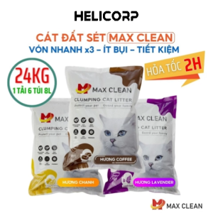 [1 tải 6 bịch=24Kg] Cát Mèo Cát Vệ Sinh Cho Mèo Max Clean