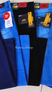 PAKET HEMAT BELI 1 GRATIS 1 Celana Jeans Pria Pensil Slimfit Celana Jeans Panjang Cowok Skinny Terlaris Hitam/aqua/navy Terbaru Excellent Jeans