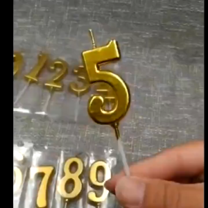 【Ready Stock】Gold Cake Candles Number 0-9 Topper for Birthday Party Decorations