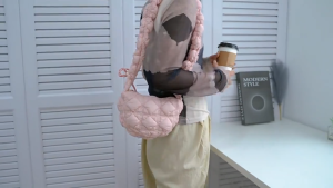 Tas Selempang Panjang Awan Puff Hand Bubble Bag Wanita Nylon Warna JCPBG03