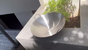 หม้อสแตนเลสกระทะทอดลูกชิ้น 2-70นิว กระทะสแตนเลส 34/36/38/47/50/55/60/70 ร้านอาหาร กระทะใบบัวให้ง