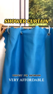 180*220CM Shower Curtain Waterproof Mildew Proof Bathroom With Free Hook Ring Plain Color Large Wide Bathing Cover