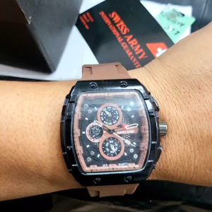 JAM TANGAN PRIA DEWASA 2024 SWISS ARMY KASUAL CRONO VARIASI TANGGAL AKTIF BD-7811 TALI RUBBER