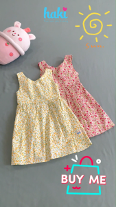 Đầm bé gái_Váy khoét lưng nhún eo HK515 váy thiết kế cho bé gái đầm hè cho bé từ 1-8y HAKI