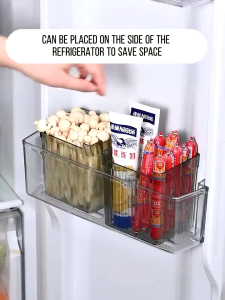 2Pcs Transparent Multipurpose Refrigerator Side Door Storage Box Egg Preservation Box Organizer