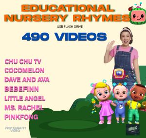 Educational Nursery Rhymes Downloaded On Usb Flash Drive 32Gb And 64Gb With Otg Adapter