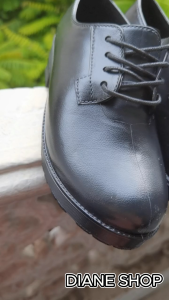SHUTA Black Platform Oxford Shoes for Women British Style Lace Up Round Toe Waterproof Non-slip Sapatos for Students
