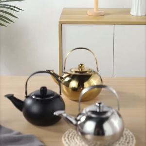 กาน้ำชา เหยือกชงชา กาน้ำร้อนสแตนเลสแท้ เหยือกชงกาแฟ พร้อมฝาปิด สเตนเลส ทําความสะอาดง่าย ทนความร้อน เหมาะสำหรับบ้าน ร้านอ