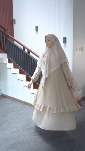 Gamis Set Hijab MALAY KUSUMA By Bermerks Bahan Ceruty Babydoll Terbaru Mewah Elegan All Size