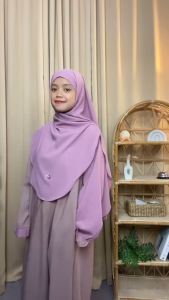 Jabayaska - Maliha Abaya Set Hijab Cadar Bahan Wolfis Armany Gamsi Muslim Dress Syari Casual