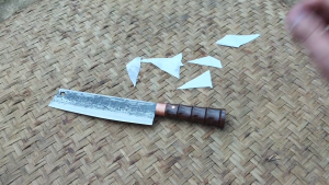 Dao thái bản nhỏ đa năng Phúc Sen Cao Bằng rèn thủ công thép nhíp xe cán gỗ cẩm chỉ bảo hành 12 tháng