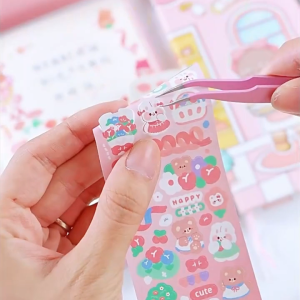 LAKOE 10pcs Diy Diary Sticker Guka Jurnal Stikers Kartun Lucu